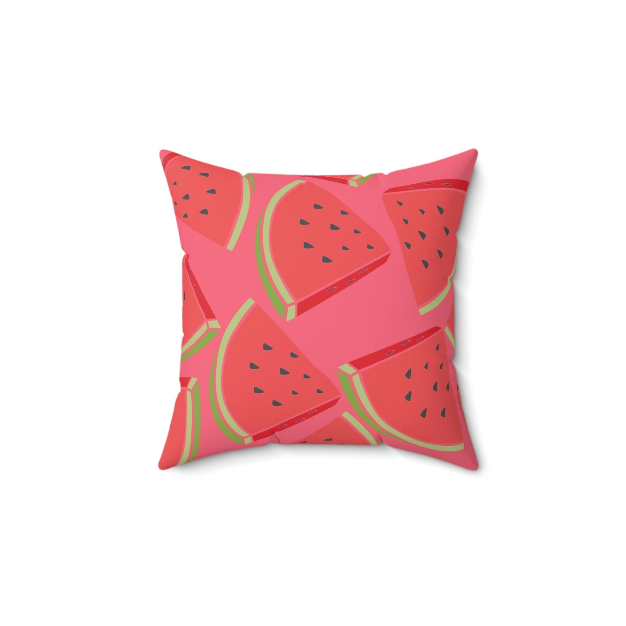 Juicy Summer Watermelon Square Pillow Home Decor Pink Sweetheart