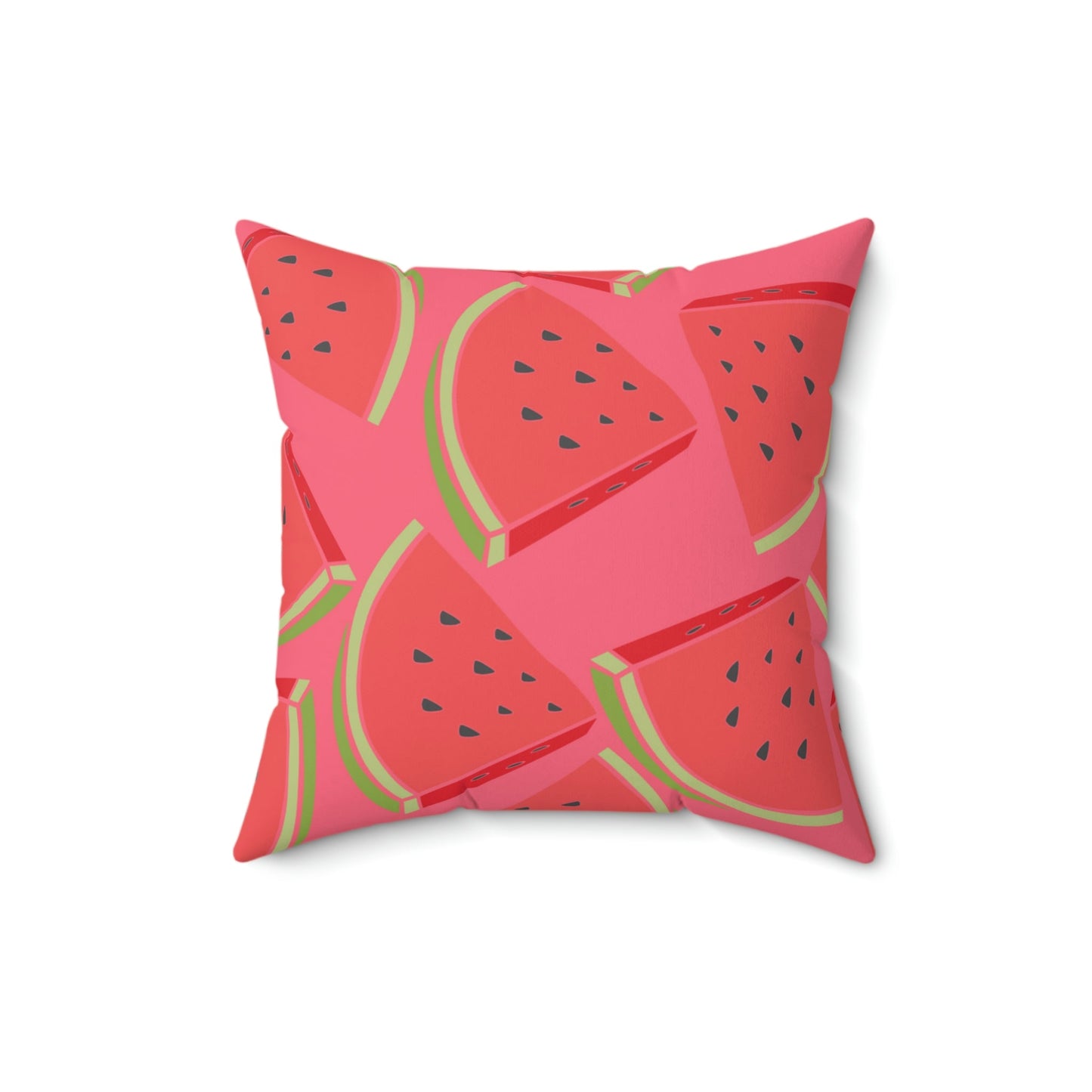 Juicy Summer Watermelon Square Pillow Home Decor Pink Sweetheart