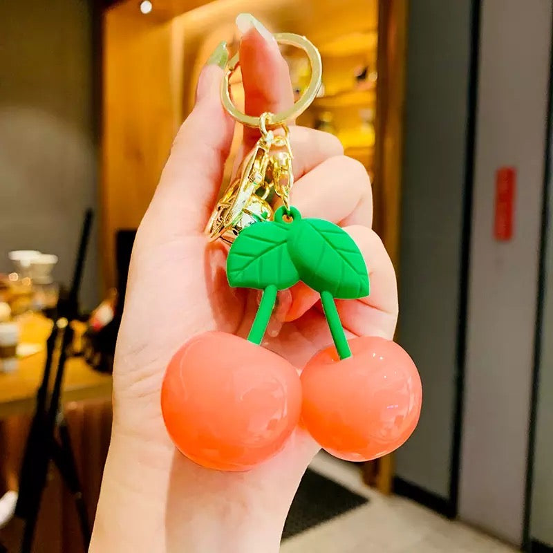 Jumbo Juicy Cherry Keychain Charm Keychains Pink Sweetheart