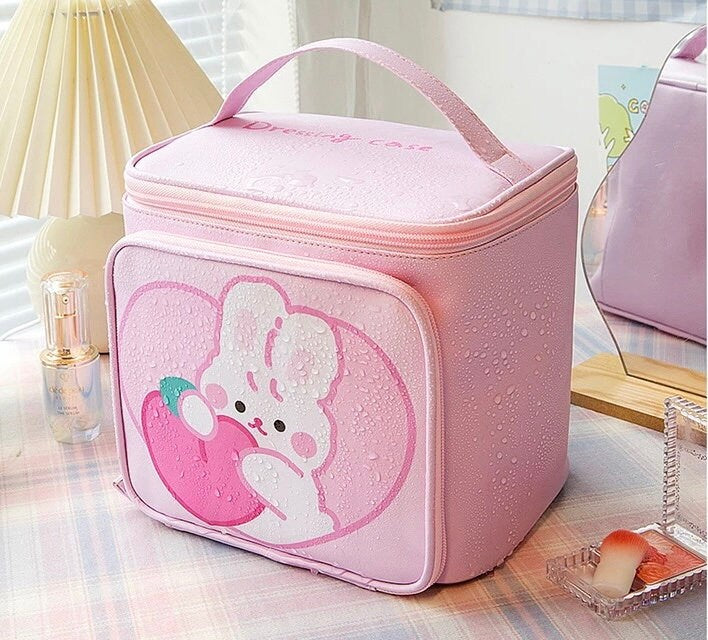 Jumbo Kawaii Character Cosmetic Makeup Tote Bag Cosmetic & Toiletry Bags Pink Sweetheart