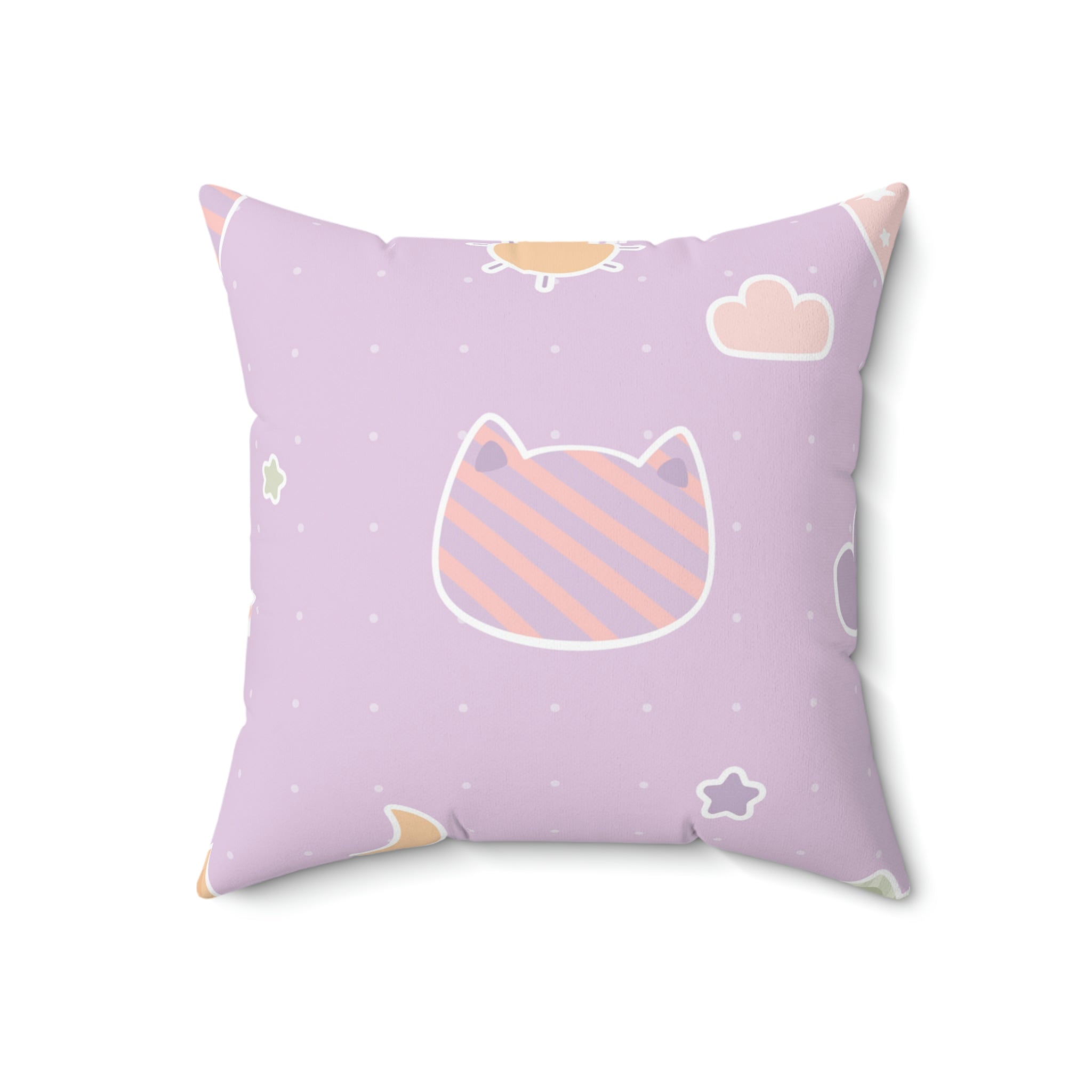 Kawaii Kitty Square Pillow Home Decor Pink Sweetheart