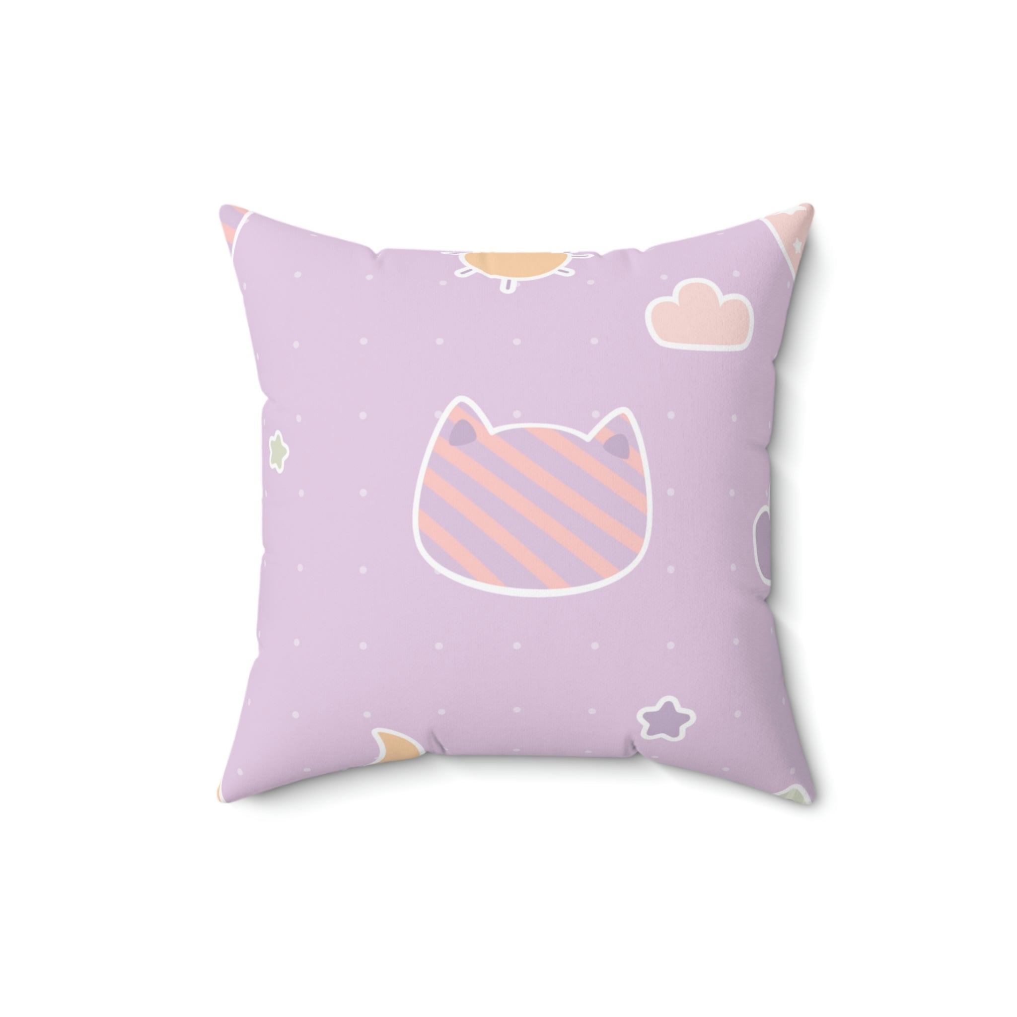 Kawaii Kitty Square Pillow Home Decor Pink Sweetheart