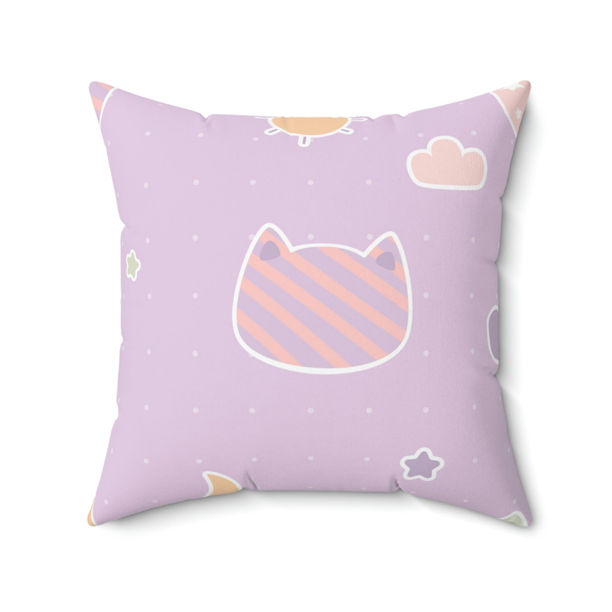 Kawaii Kitty Square Pillow Home Decor Pink Sweetheart