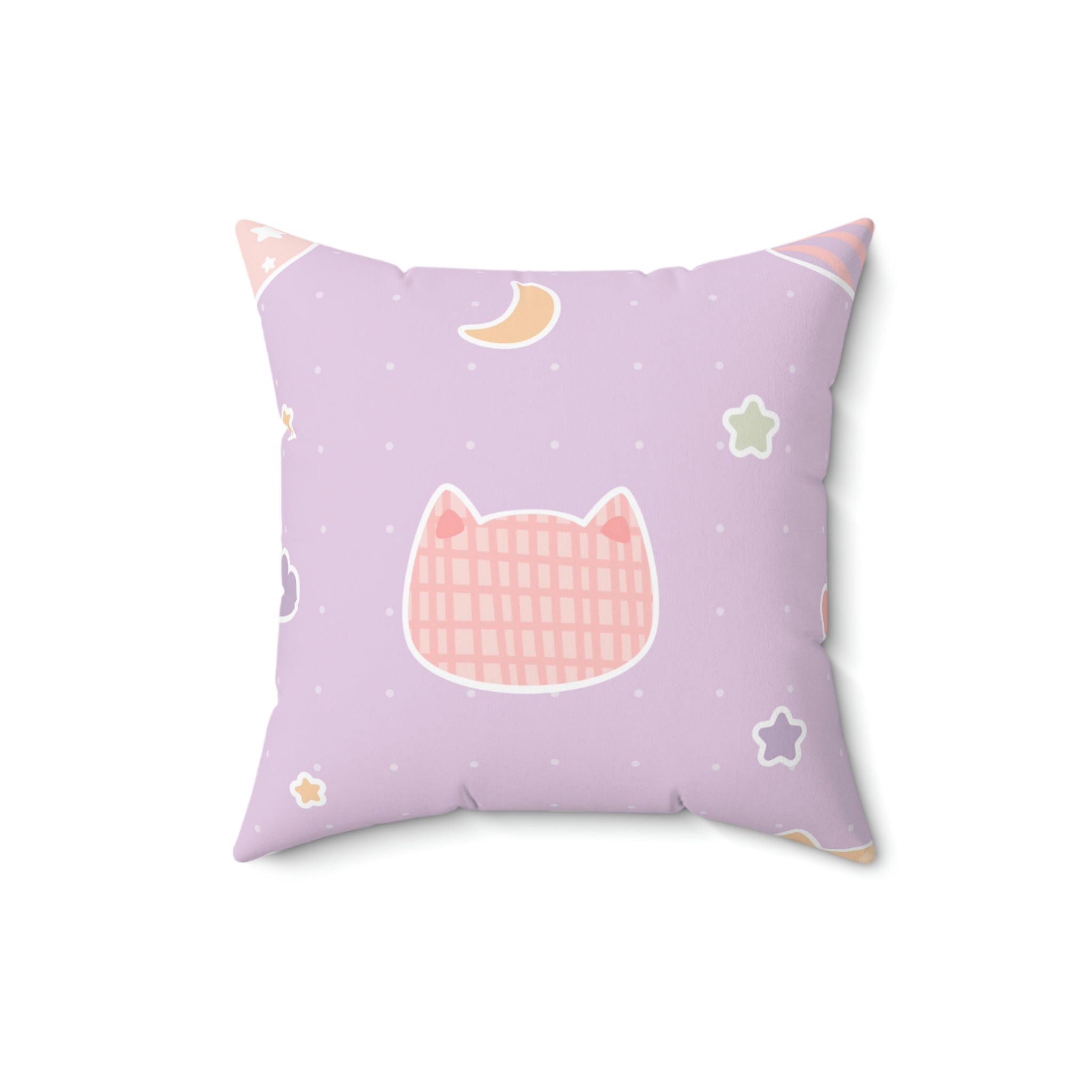 Kawaii Kitty Square Pillow Home Decor Pink Sweetheart