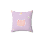 Kawaii Kitty Square Pillow Home Decor Pink Sweetheart
