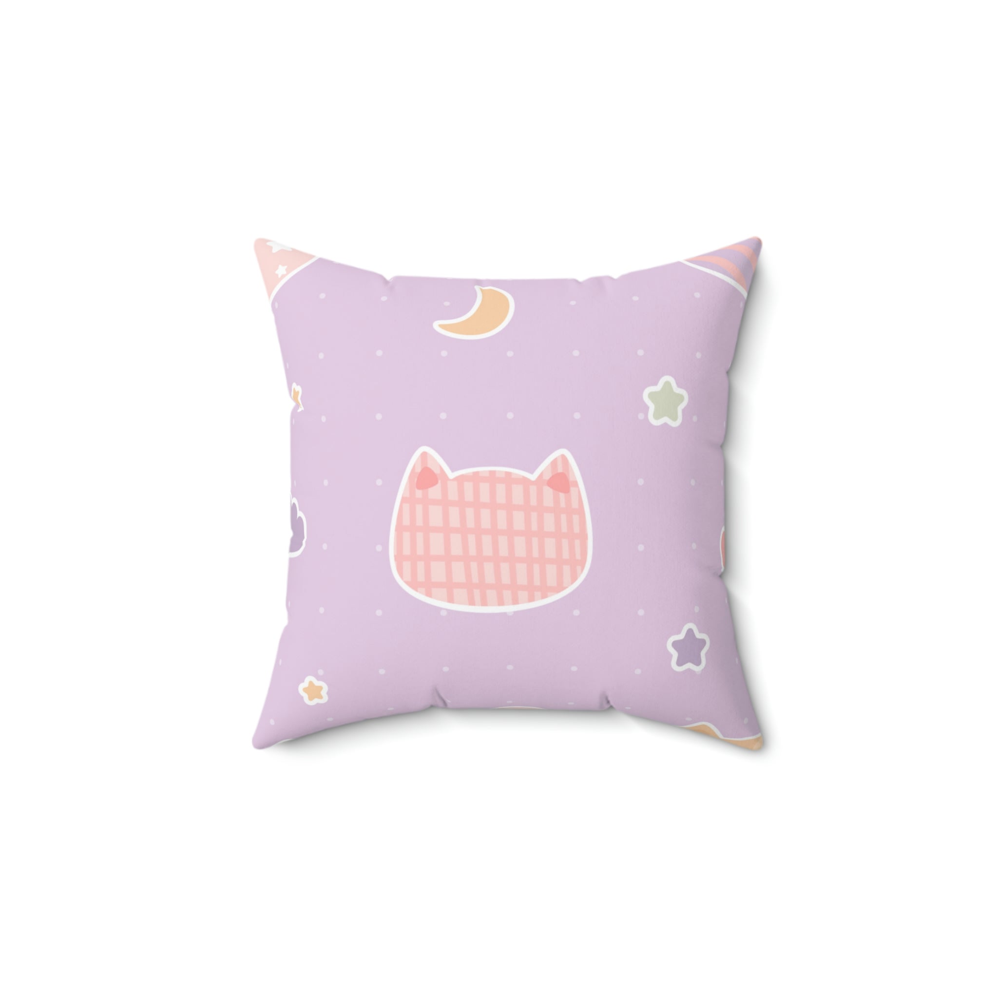 Kawaii Kitty Square Pillow Home Decor Pink Sweetheart