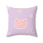 Kawaii Kitty Square Pillow Home Decor Pink Sweetheart