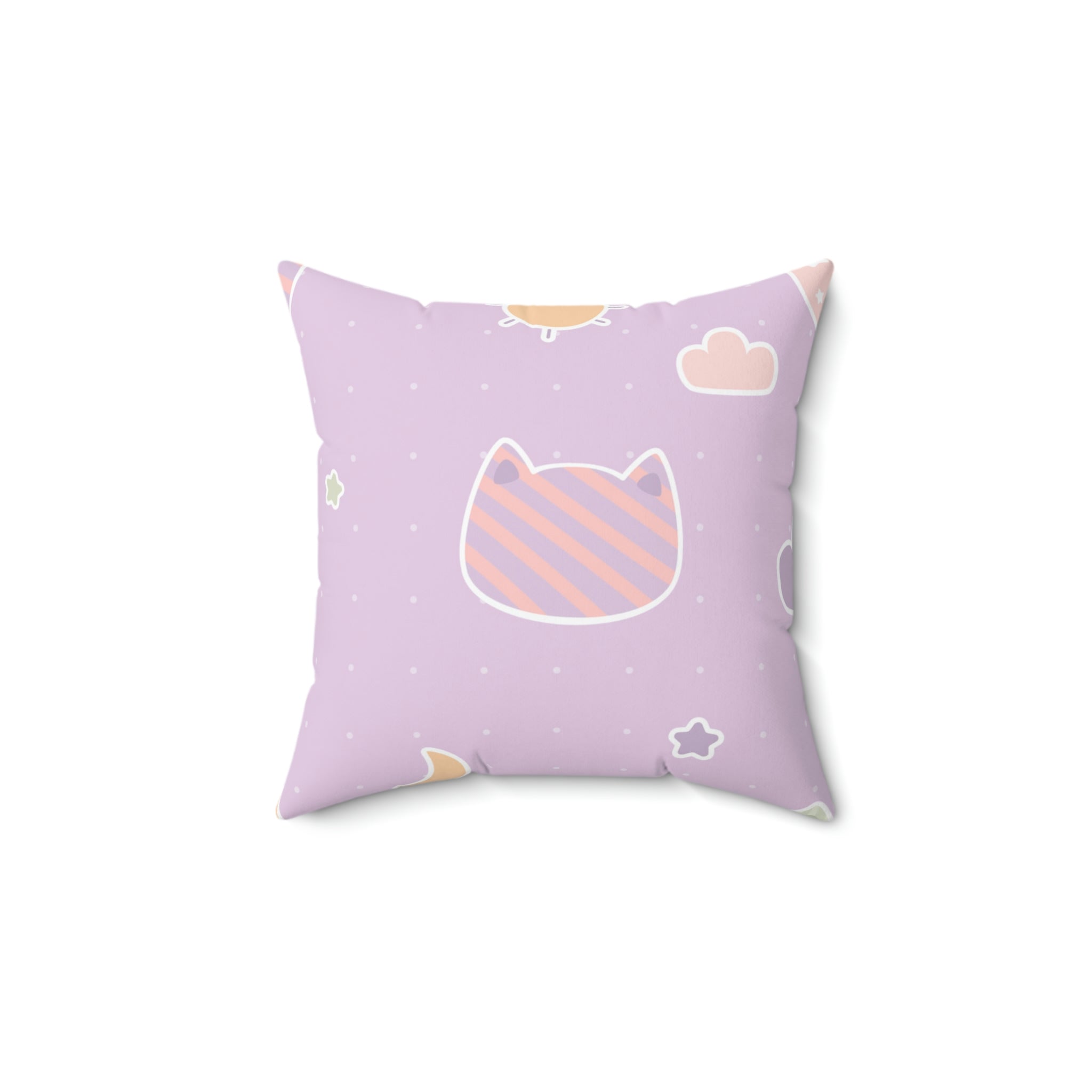 Kawaii Kitty Square Pillow Home Decor Pink Sweetheart
