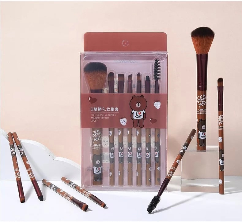 Kawaii Line Friends Makeup Brush Set Makeup Brushes Pink Sweetheart