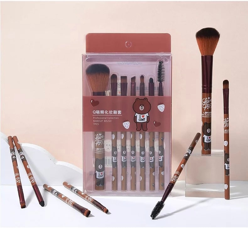 Kawaii Line Friends Makeup Brush Set Pink Sweetheart