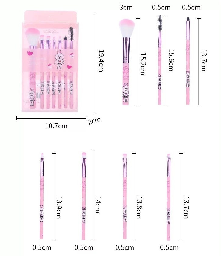 Kawaii Line Friends Makeup Brush Set Pink Sweetheart