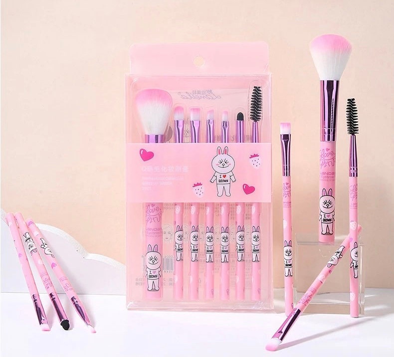 Kawaii Line Friends Makeup Brush Set Pink Sweetheart