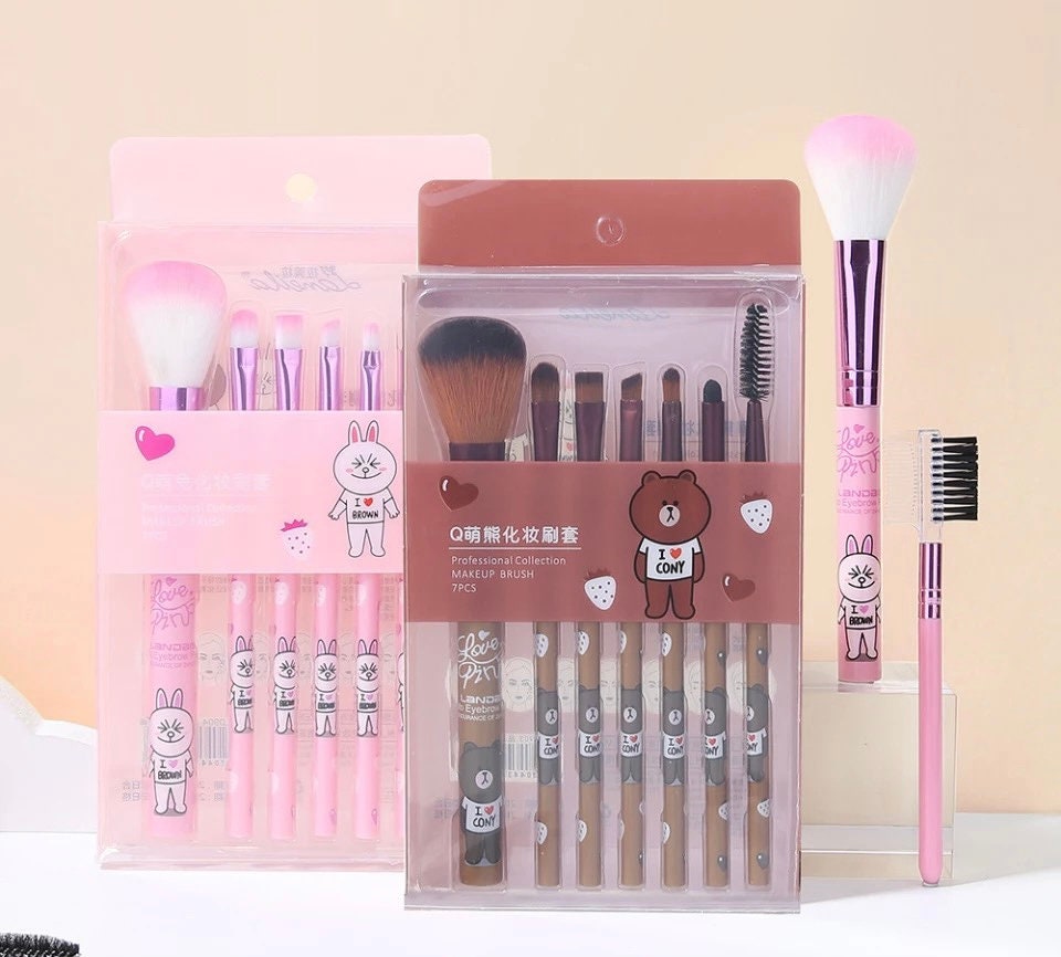 Kawaii Line Friends Makeup Brush Set Pink Sweetheart