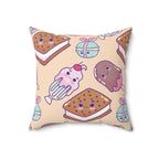 Kawaii Sweet Treats Square Pillow Home Decor Pink Sweetheart