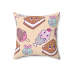 Kawaii Sweet Treats Square Pillow Home Decor Pink Sweetheart