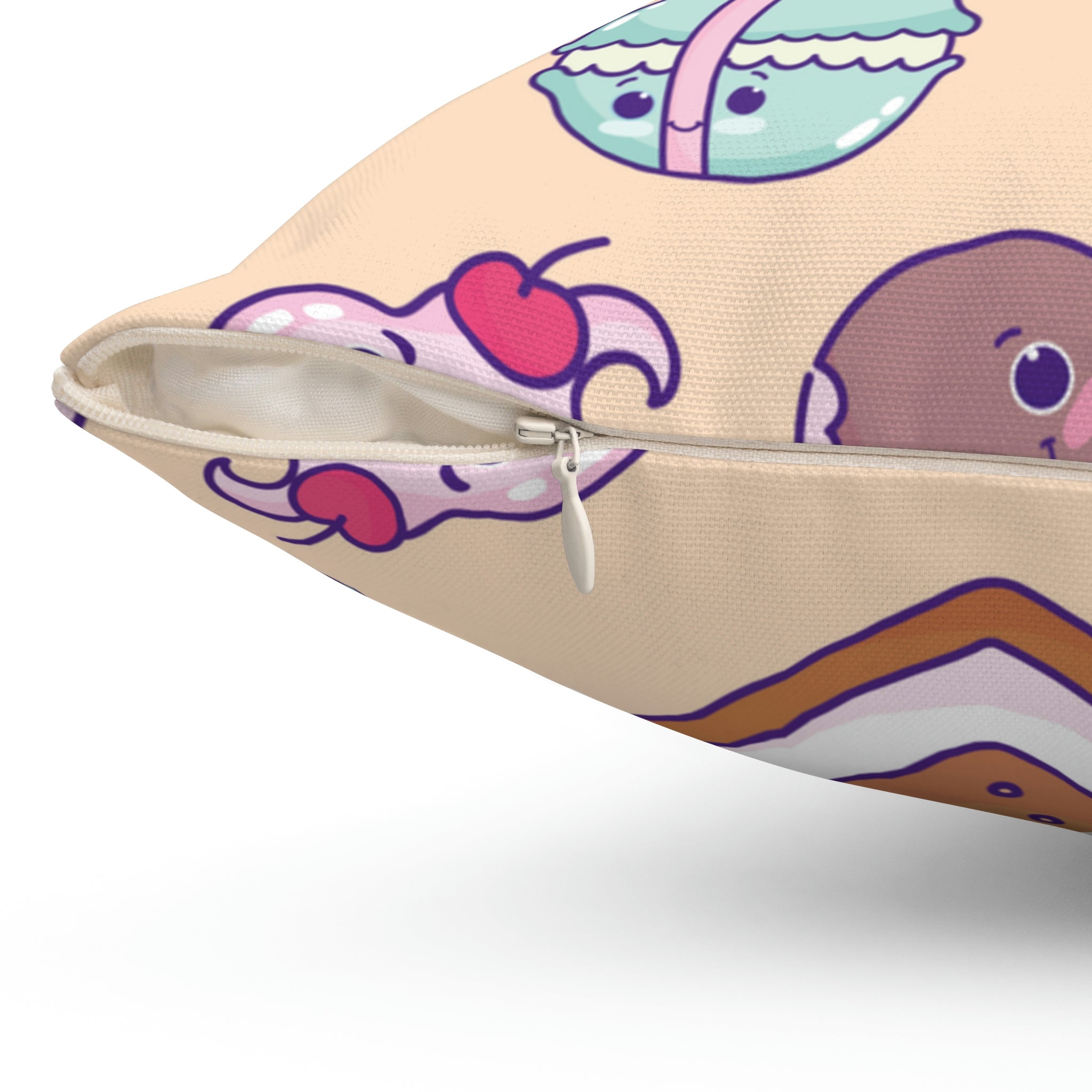 Kawaii Sweet Treats Square Pillow Home Decor Pink Sweetheart