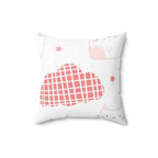 Kitty in the Clouds Square Pillow Home Decor Pink Sweetheart