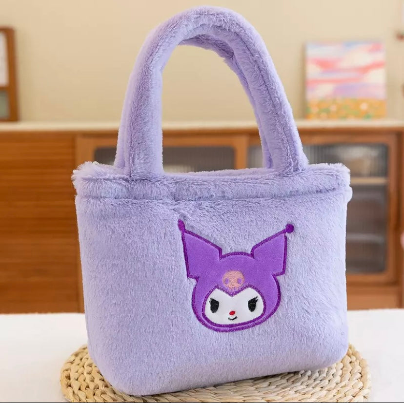 Kuromi Purple Plush Mini Handbag Cosmetic & Toiletry Bags Pink Sweetheart