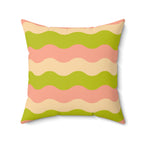 Layered Waves Square Pillow Home Decor Pink Sweetheart