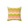 Layered Waves Square Pillow - Pink Sweetheart