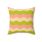 Layered Waves Square Pillow Home Decor Pink Sweetheart
