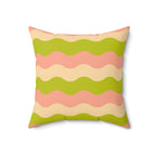 Layered Waves Square Pillow Home Decor Pink Sweetheart