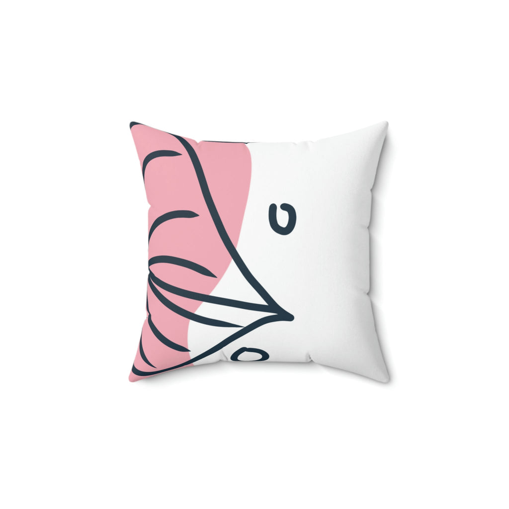 Leafy Touch Square Pillow Home Decor Pink Sweetheart