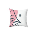 Leafy Touch Square Pillow - Pink Sweetheart