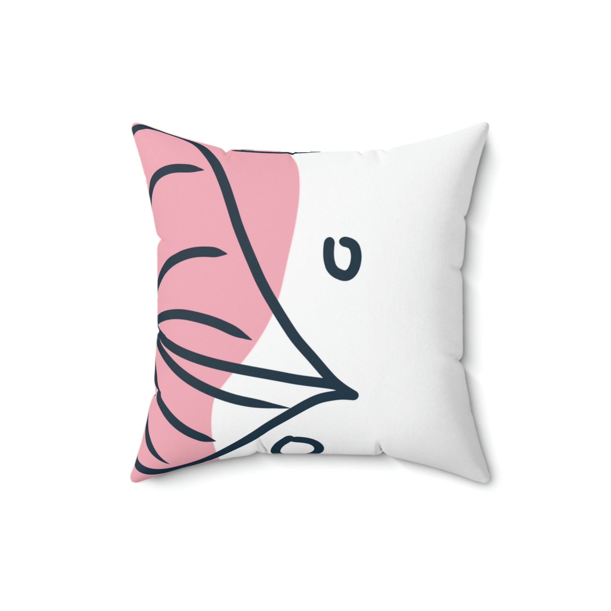 Leafy Touch Square Pillow Home Decor Pink Sweetheart