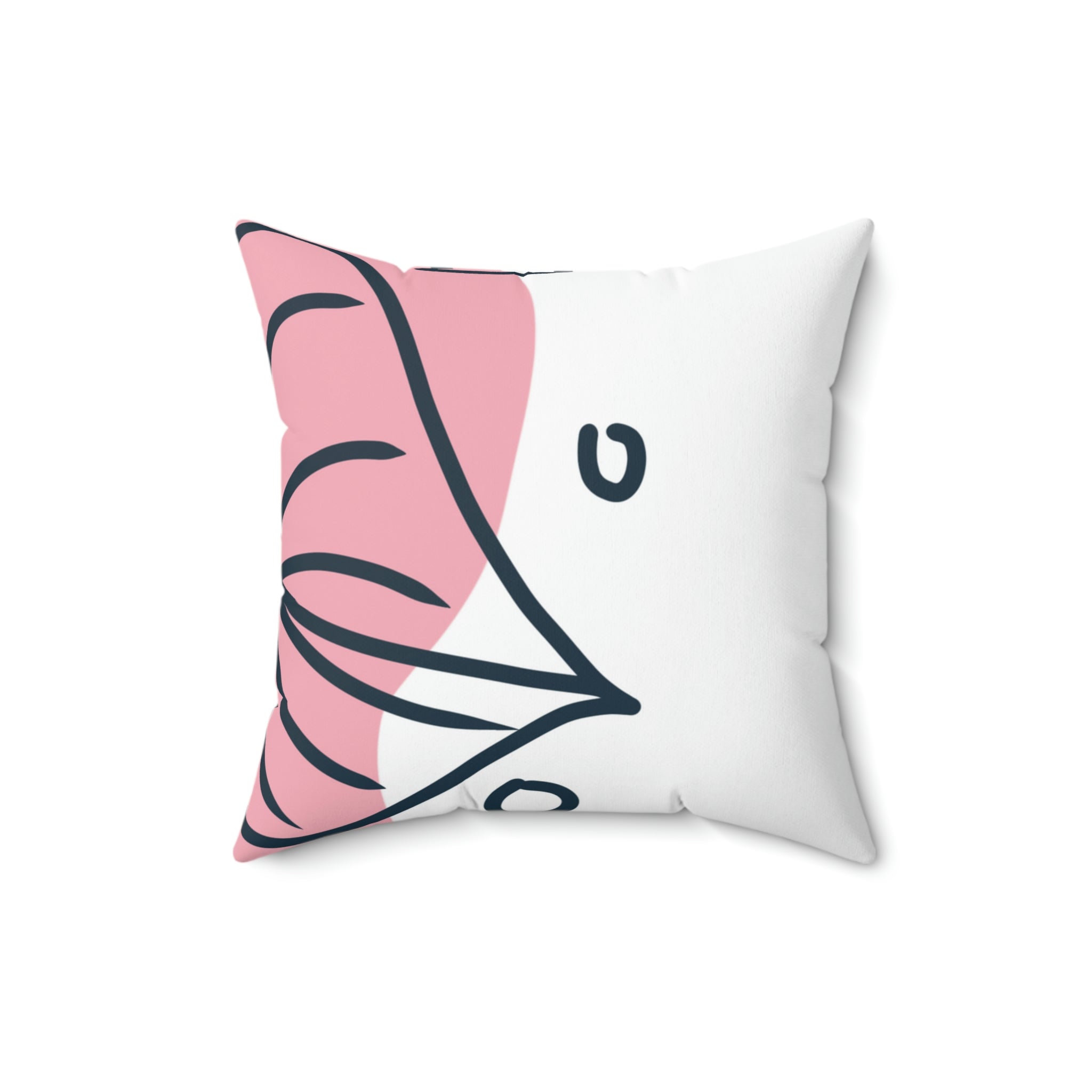 Leafy Touch Square Pillow Home Decor Pink Sweetheart