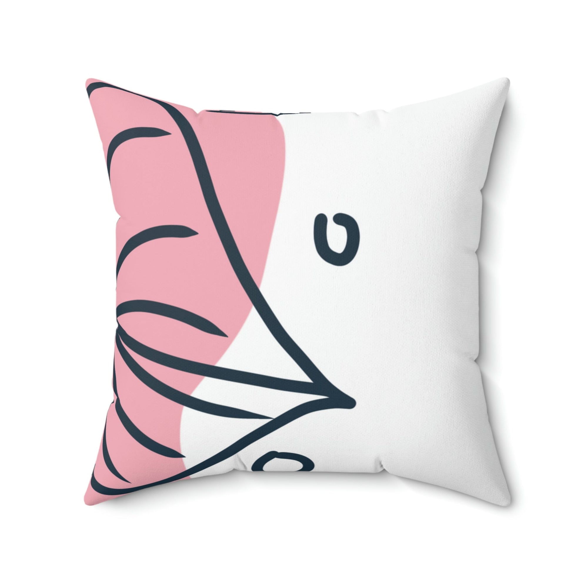 Leafy Touch Square Pillow Home Decor Pink Sweetheart