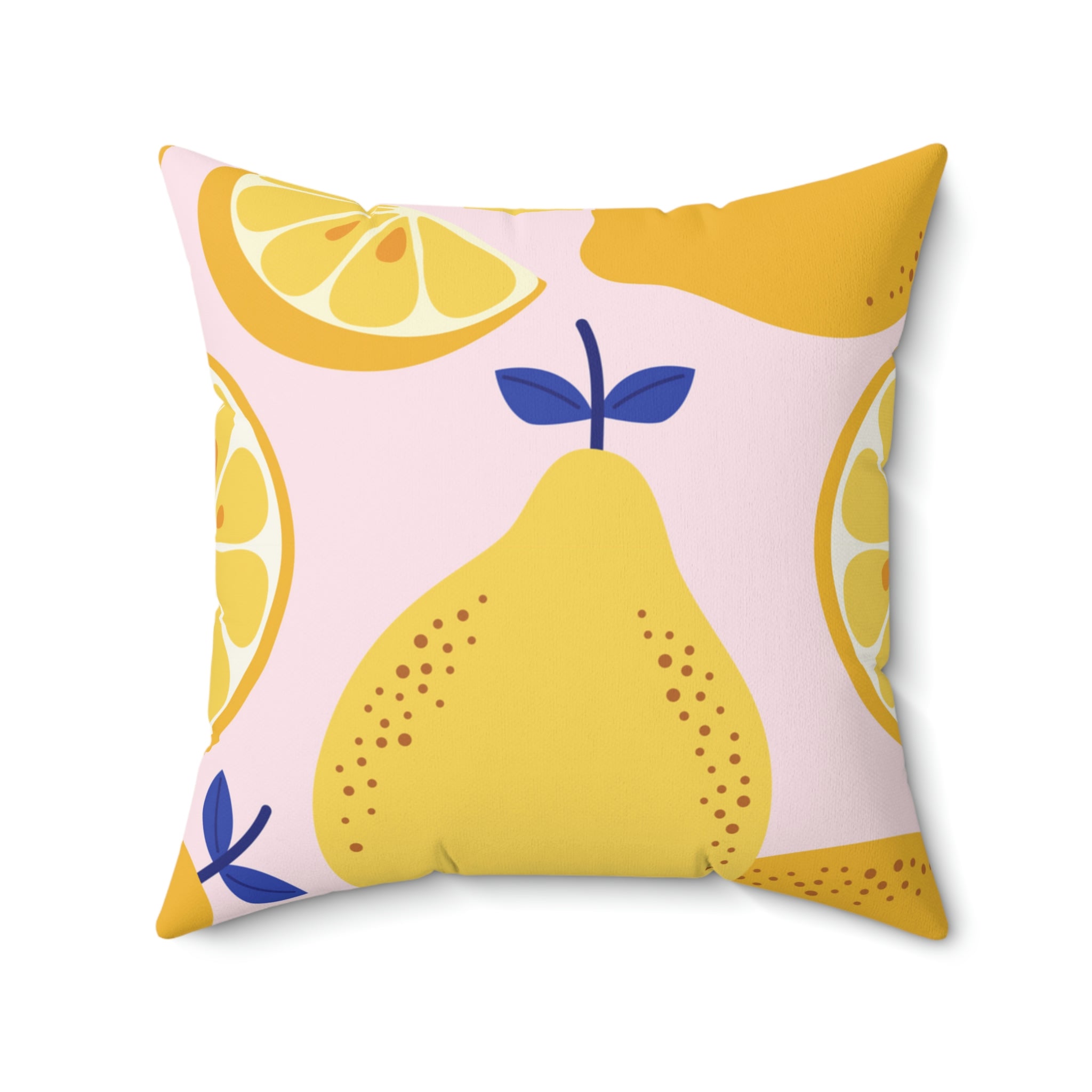 Lemon Squeeze Square Pillow Home Decor Pink Sweetheart