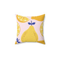 Lemon Squeeze Square Pillow - Pink Sweetheart
