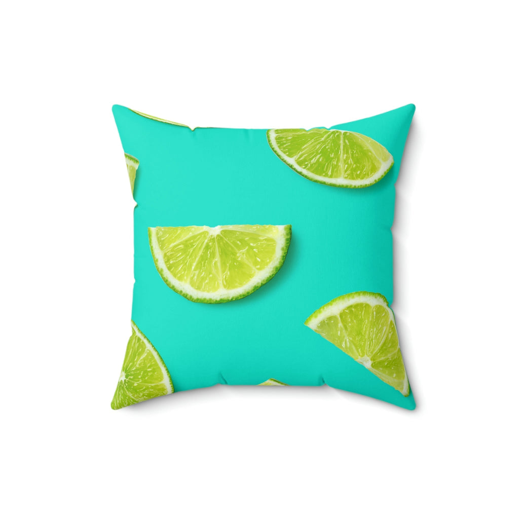 Limes for Margaritas Square Pillow Home Decor Pink Sweetheart