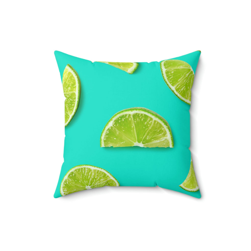 Limes for Margaritas Square Pillow Home Decor Pink Sweetheart