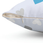 Little Blue Hearts Square Pillow Home Decor Pink Sweetheart