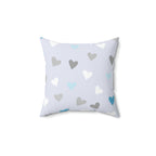 Little Blue Hearts Square Pillow Home Decor Pink Sweetheart