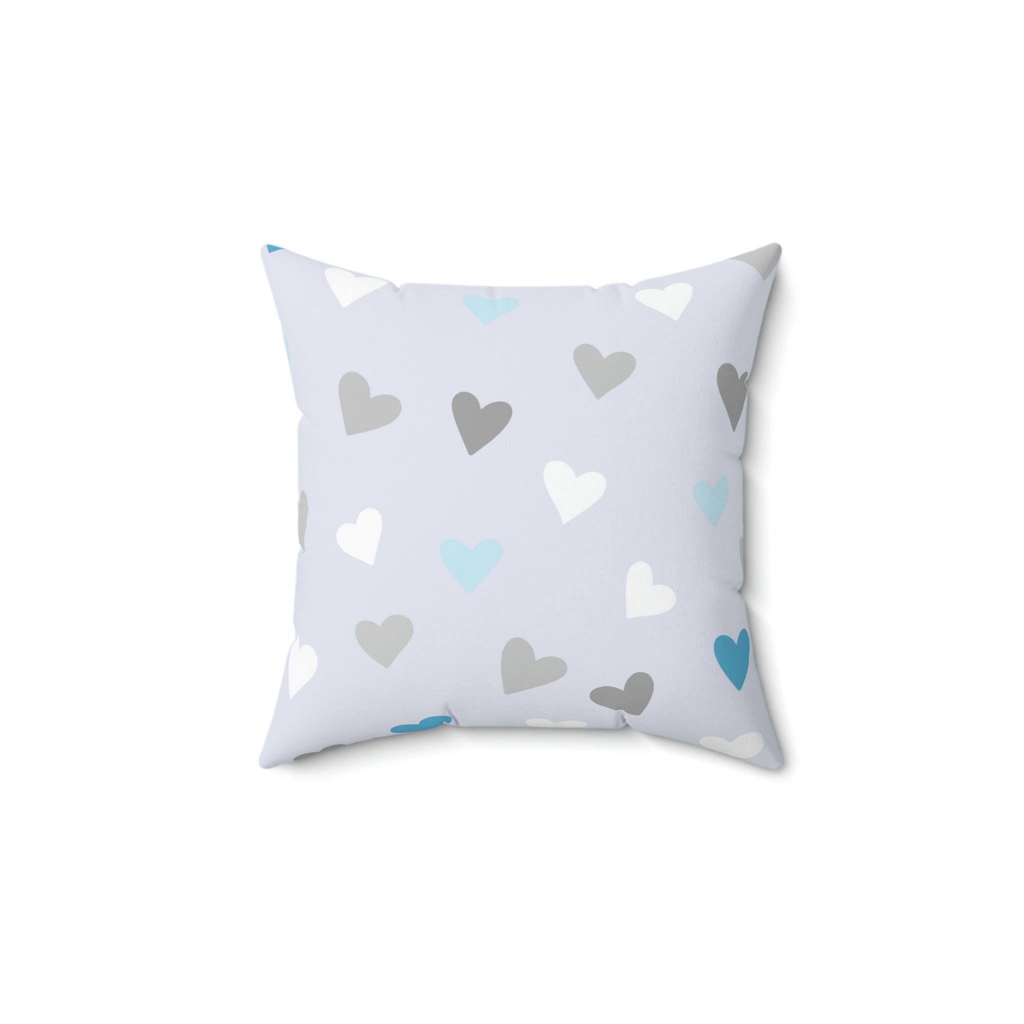 Little Blue Hearts Square Pillow Home Decor Pink Sweetheart