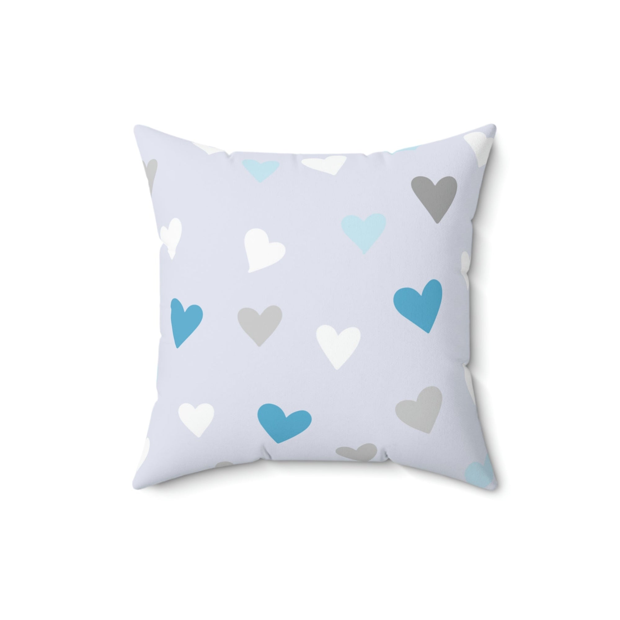 Little Blue Hearts Square Pillow Home Decor Pink Sweetheart