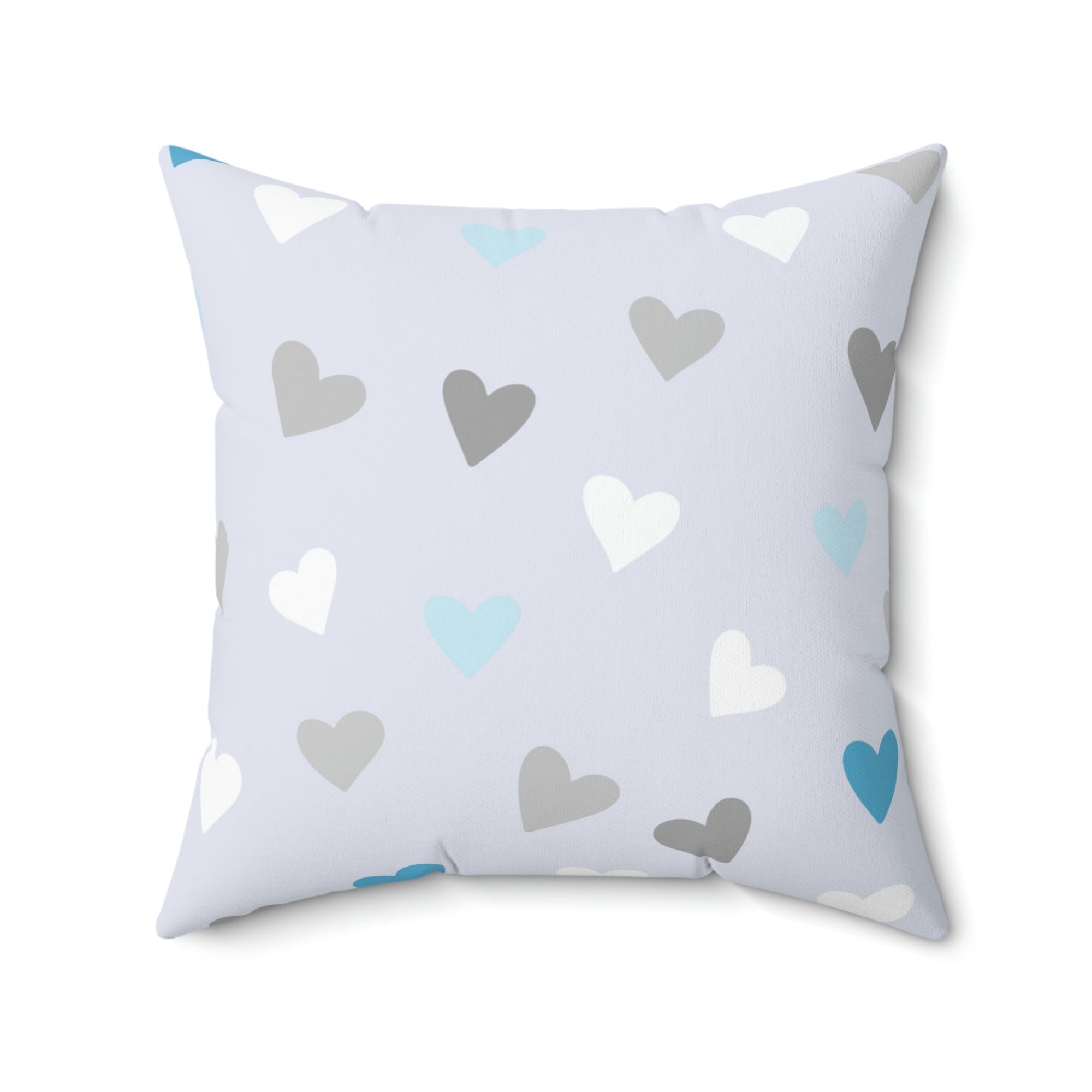 Little Blue Hearts Square Pillow Home Decor Pink Sweetheart