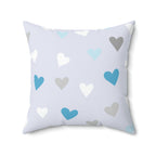 Little Blue Hearts Square Pillow Home Decor Pink Sweetheart