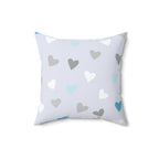 Little Blue Hearts Square Pillow Home Decor Pink Sweetheart