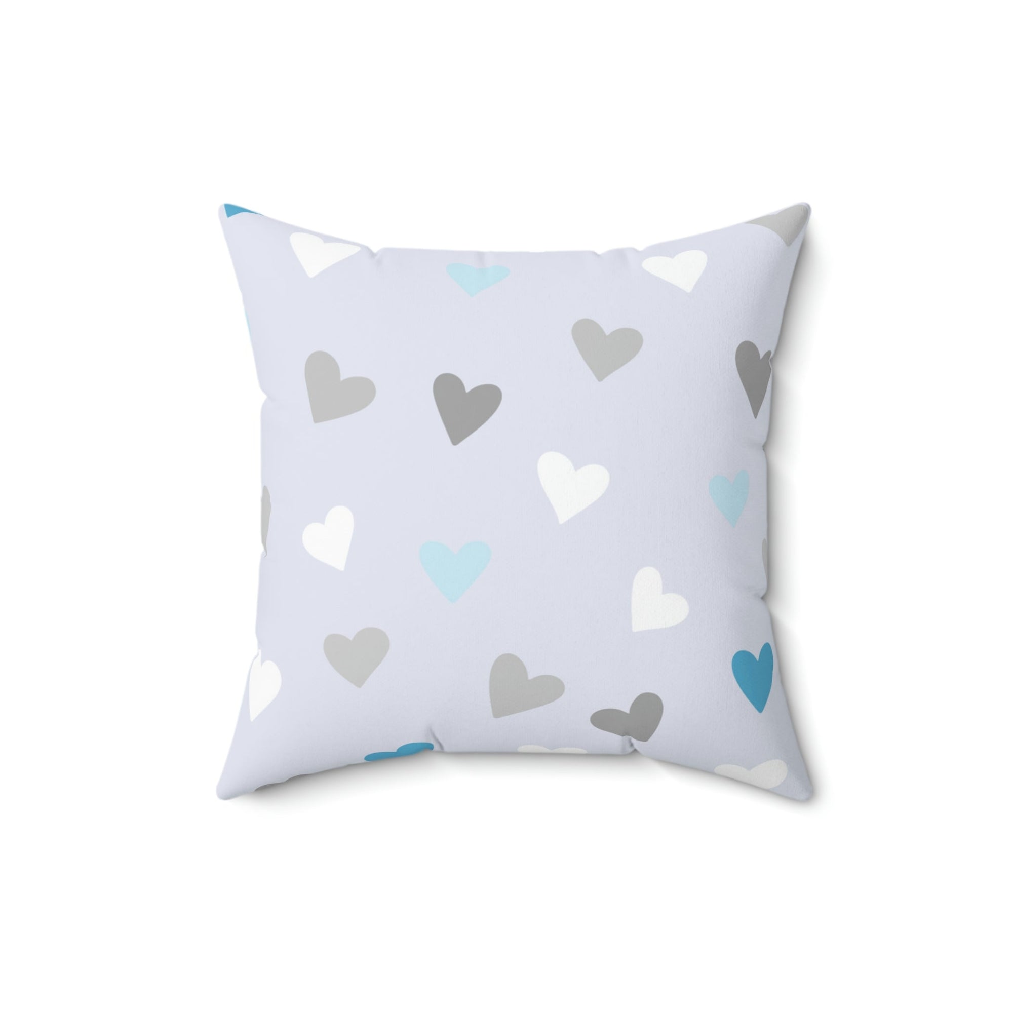 Little Blue Hearts Square Pillow Home Decor Pink Sweetheart