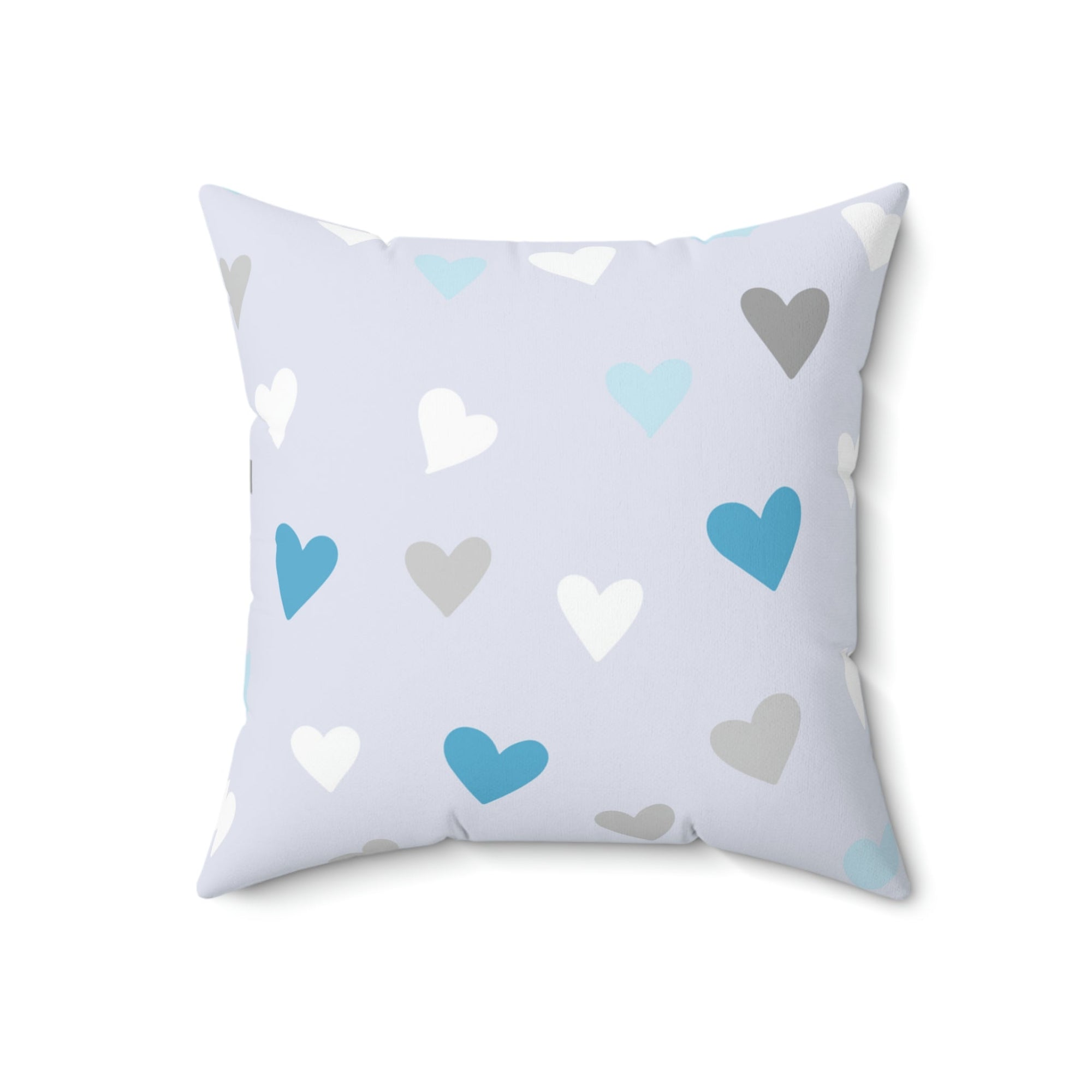 Little Blue Hearts Square Pillow Home Decor Pink Sweetheart