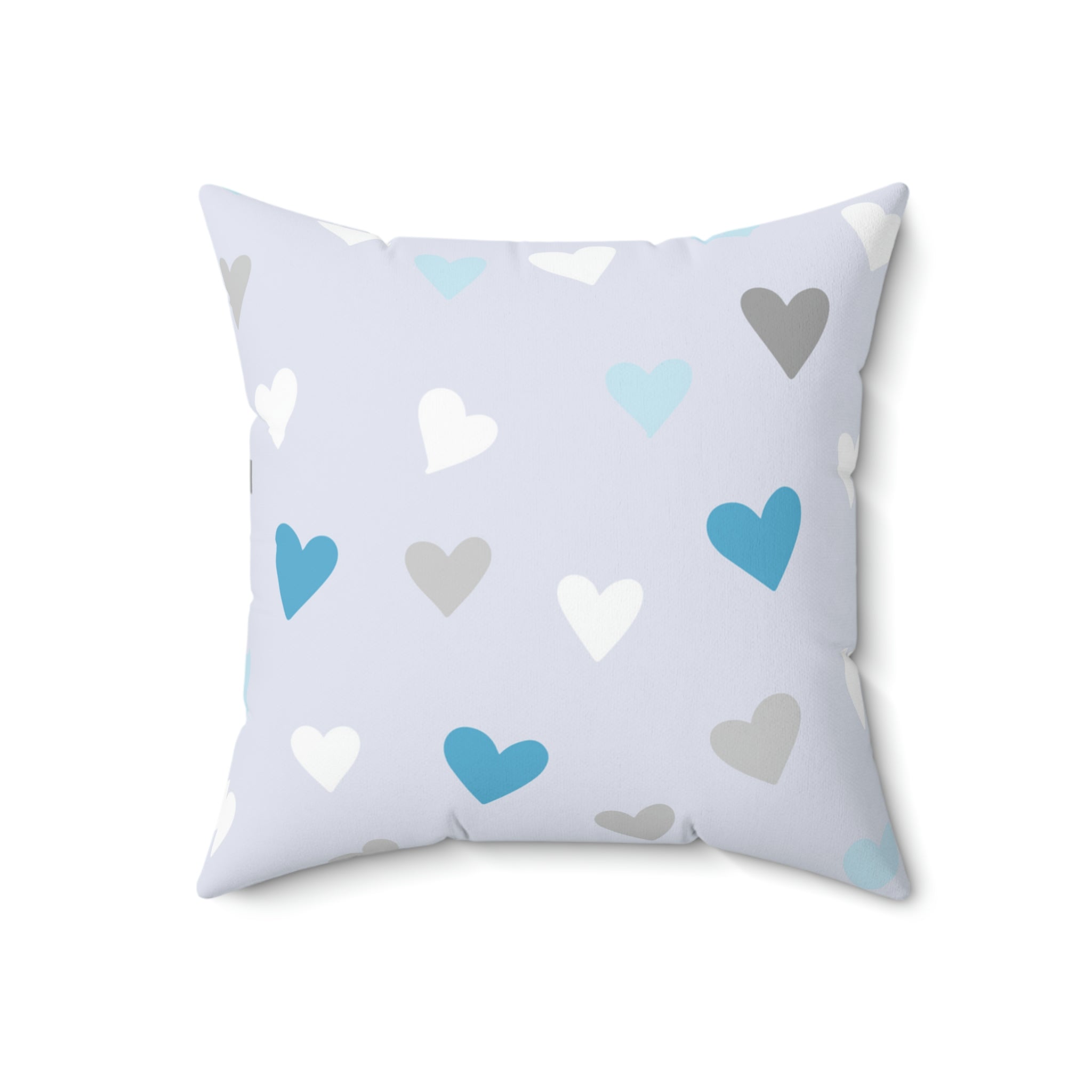 Little Blue Hearts Square Pillow Home Decor Pink Sweetheart