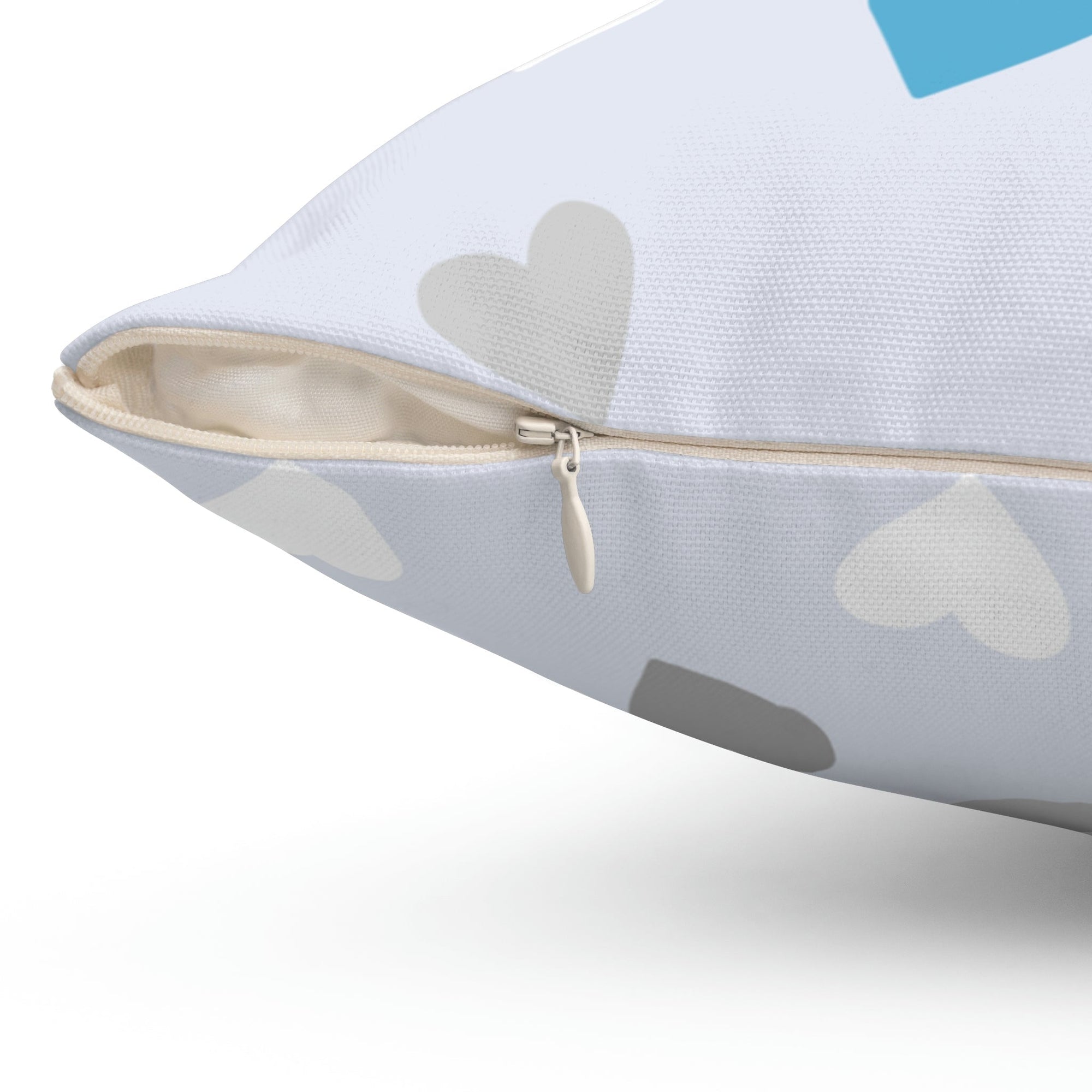 Little Blue Hearts Square Pillow Home Decor Pink Sweetheart