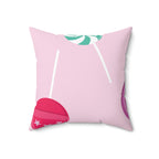 Lollipop Candy Sucker Square Pillow Home Decor Pink Sweetheart