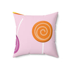 Lollipop Candy Sucker Square Pillow Home Decor Pink Sweetheart