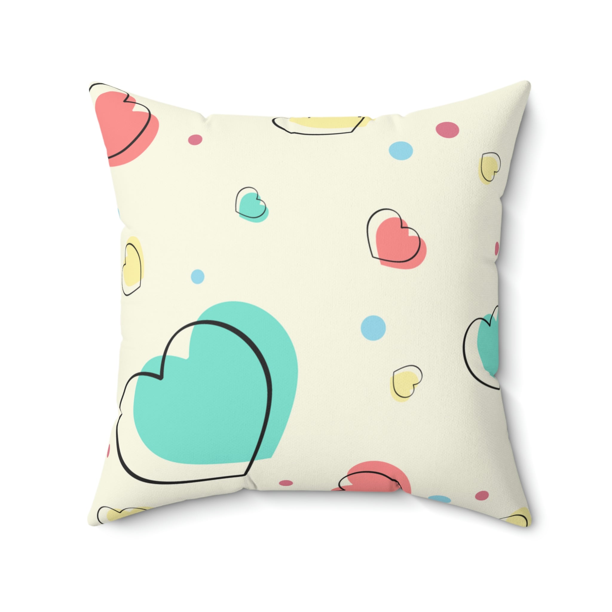 Love Me All Over Square Pillow Home Decor Pink Sweetheart