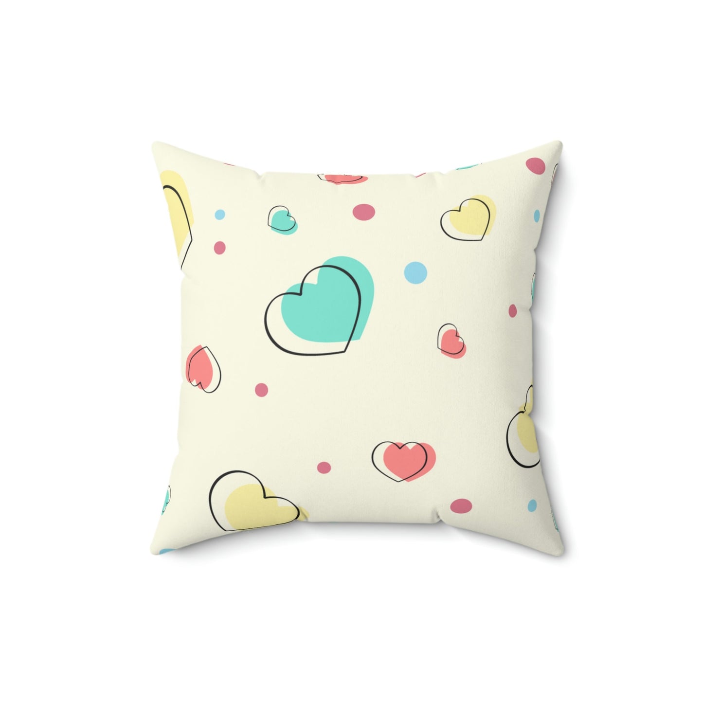 Love Me All Over Square Pillow Home Decor Pink Sweetheart